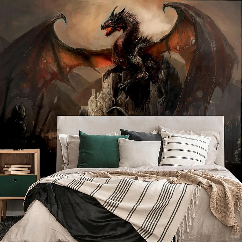 Cool Wallpapers Dragon Wallpaper Wall Mural Wall Sticker Covering Print Peel and Stick Removable Self Adhesive Secret Forest PVC / Vinyl Home Decor4