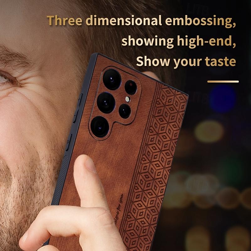 Phone Case For Samsung Galaxy S25 S24 S23 S23 FE S22 S21 Ultra Plus A55 5G A35 5G A25 A15 Back Cover Non-Yellowing Warm Shockproof Retro TPU PU Leather3