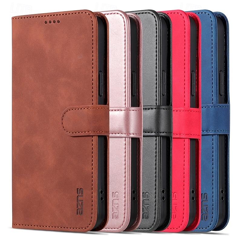 Phone Case For iPhone 16 15 14 Pro Max Plus 13 12 11 Pro Max Mini Wallet Case Full Body Protective Kickstand Card Slot Retro TPU PU Leather