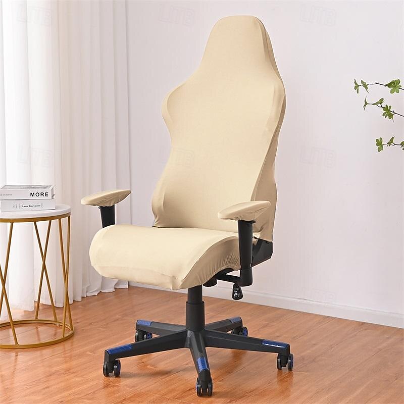 Milk Silk Solid Color Esports Chair Cover Computer Game Internet Cafe Competitive Seat Chair Cover Dust proof Boss Seat Elastic Chair Cover3