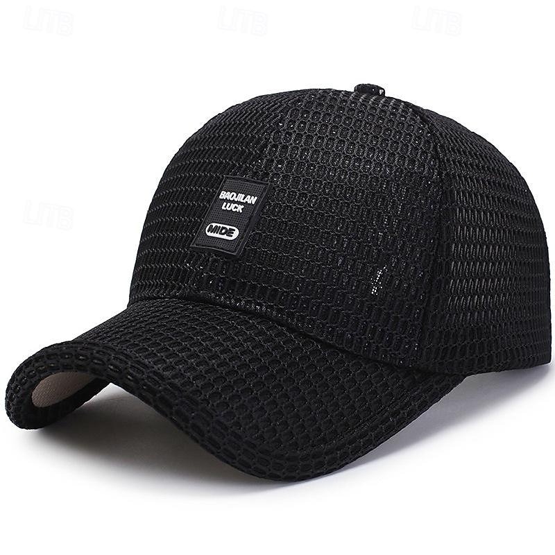 Men's Baseball Cap Sun Hat Trucker Hat Black Blue Polyester Mesh Fashion Casual Street Daily Plain Adjustable Sunscreen Breathable2