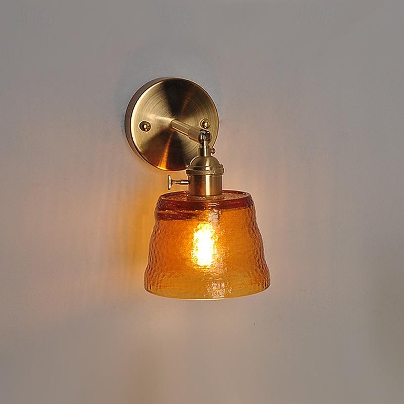 Wall Lamp Glass Plug in/no Plug Bedside Reading Lamp Headboard Wall Mounted Lights E27 Lighting Fixture for Background Wall Living Room2