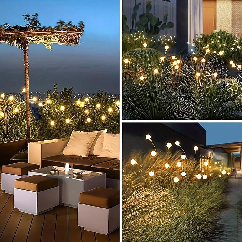 1pc Outdoor Solar Firefly Swaying Light 8 LED for Garden Yard Patio Pathway Decorations Outdoor3