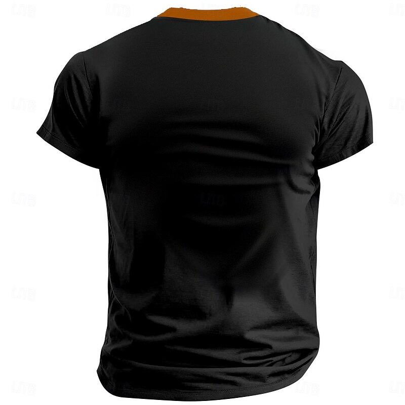 Men's Graphic Letter Henley Shirt Short Sleeve 3D Print Fashion Designer Comfortable Daily Summer Black Navy Blue Dark Grey Army Green Henley Henley T-Shirt2