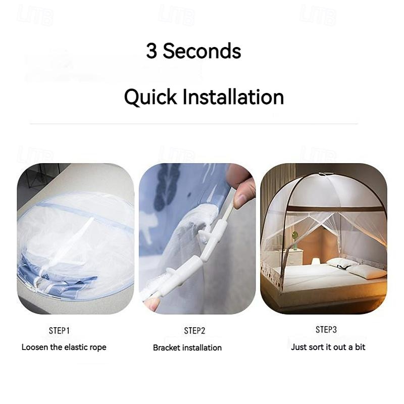 79" Mosquito Net Plus Size Mosquito Tent Increase Density Gauze Mosquito Net for Bed Household Nets Free Installation3