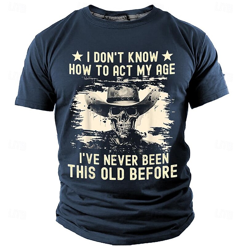 Men's Graphic American Flag Old Man T Shirt Short Sleeve T shirt 3D Print Crew Neck Shirt Retro Vintage Casual Street Style Sports Outdoor Holiday Going out Black Navy Blue Green Spring & Summer