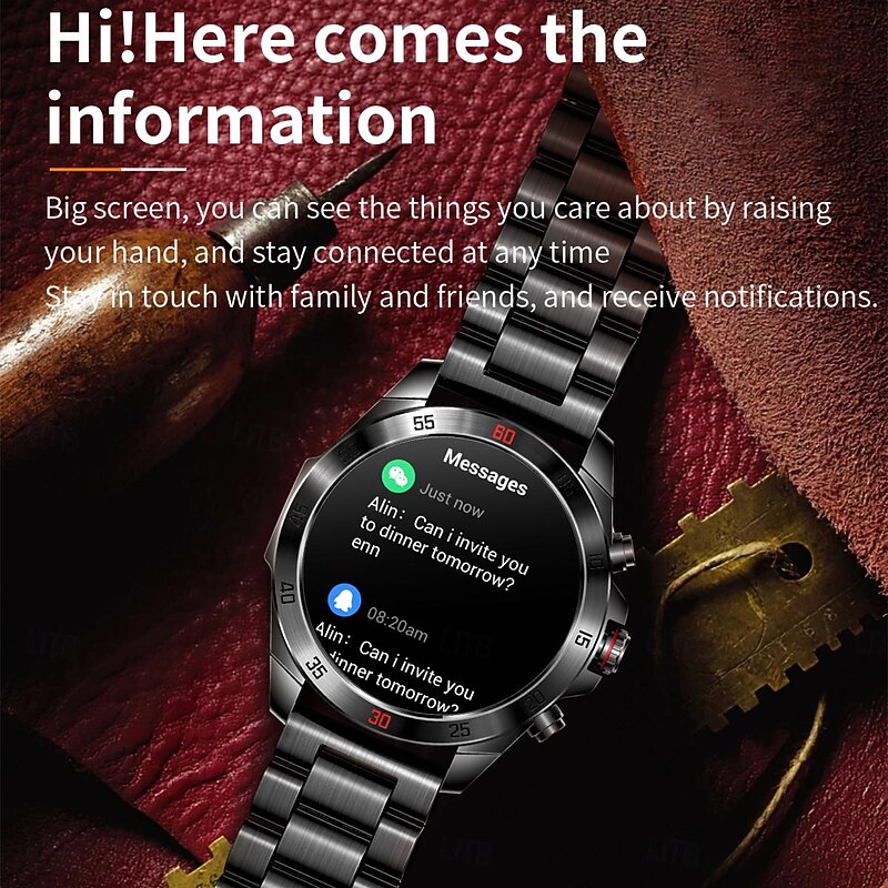 LOKMAT COMET PLUS Smart Watch 1.43 inch Smartwatch Fitness Running Watch Bluetooth Pedometer Call Reminder Activity Tracker Compatible with Android iOS Women Men Long Standby Hands-Free Calls4