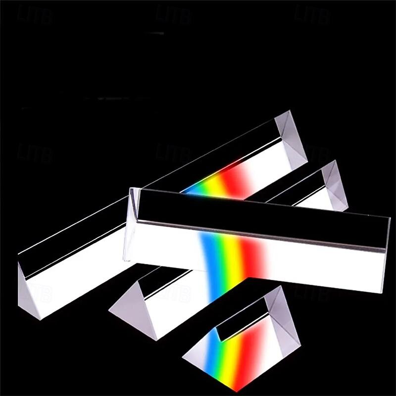 Gift Boxed Crystal Triple Triangular Equilateral Prism Teenagers Novelty Science Experiment Physics Teach Children Toys Presents