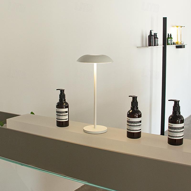 New Cordless LED Table Lamp Mushroom Portable USB Rechargeable Desk Light with Dimmable Wireless Touch for Outdoor Restaurant Patio Bars3