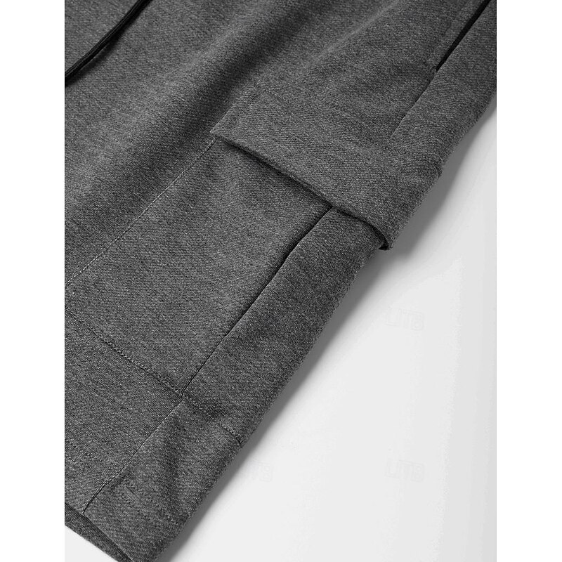 Men's Cargo Shorts Sweat Shorts Shorts Bermuda shorts Drawstring Elastic Waist Multi Pocket Plain Comfort Knee Length Outdoor Casual Daily Fashion Streetwear Black Light Grey Micro-elastic4