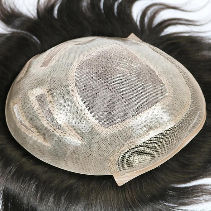 6 Inches Lace Front Prosthesis Hair Pieces For Men Mens Toupee For Men Human Hair Replacement System with Mono Thin Skin Pu 7X9 8X102