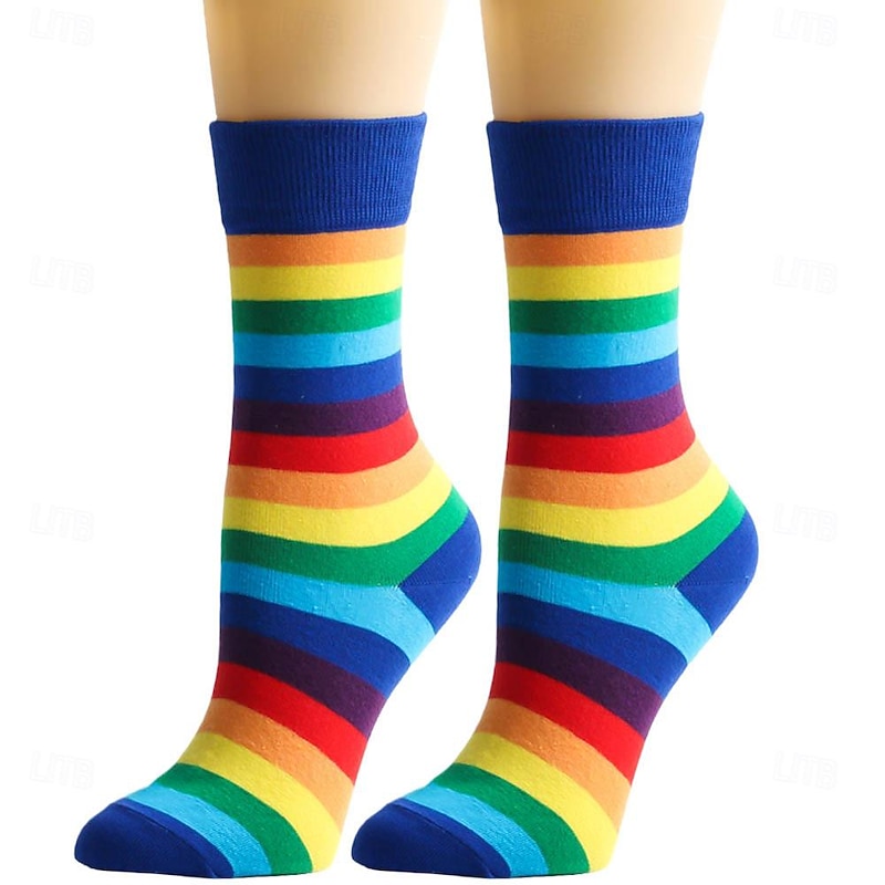 Rainbow Halloween Socks / Long Stockings LGBT LGBTQ Gay Lesbian Adults' Women's Masquerade Pride Parade Pride Month Easy Halloween Costumes Dress Up 8