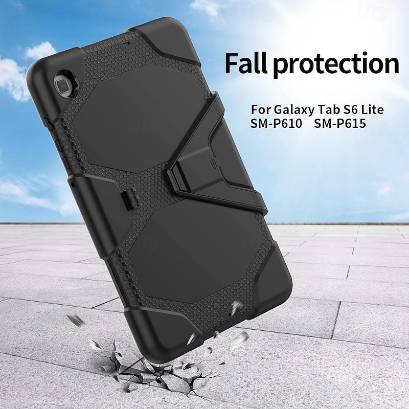 Tablet Case Cover For Samsung Galaxy Tab S6 Lite 10.4" A8 10.5'' A7 Lite 8.7'' A7 10.4'' A 8.0" A9 Plus 11" Armor Defender Rugged Protective with Adjustable Kickstand Shockproof Armor PC Silicone3