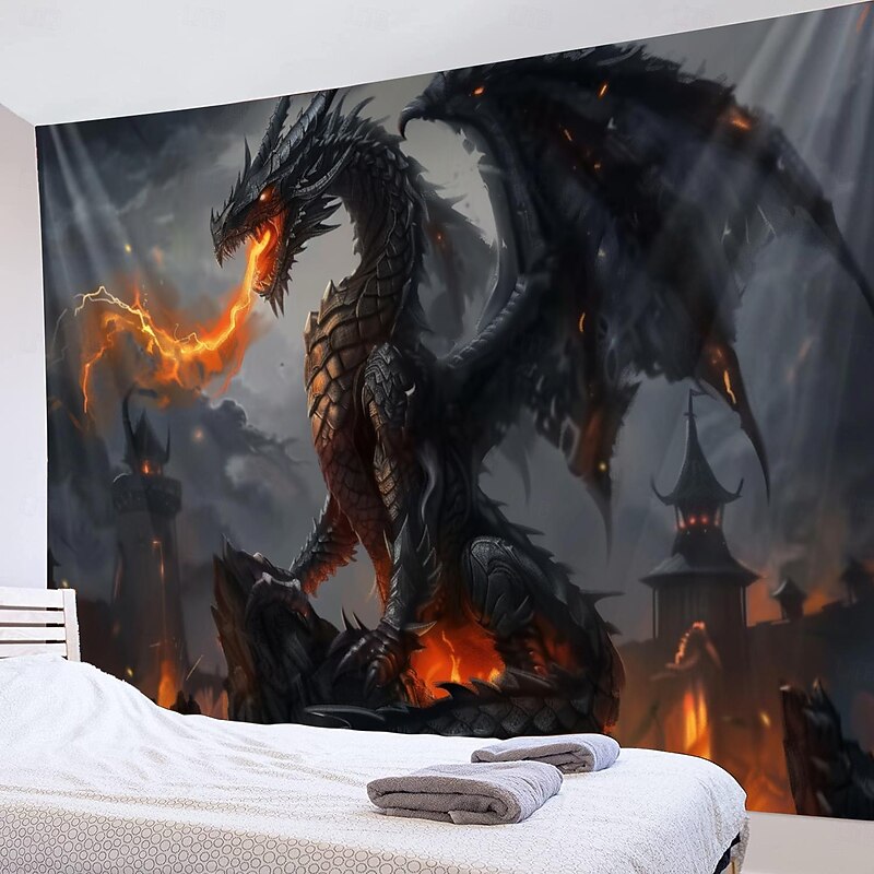 Wild Dragon Hanging Tapestry Wall Art Large Tapestry Mural Decor Photograph Backdrop Blanket Curtain Home Bedroom Living Room Decoration4