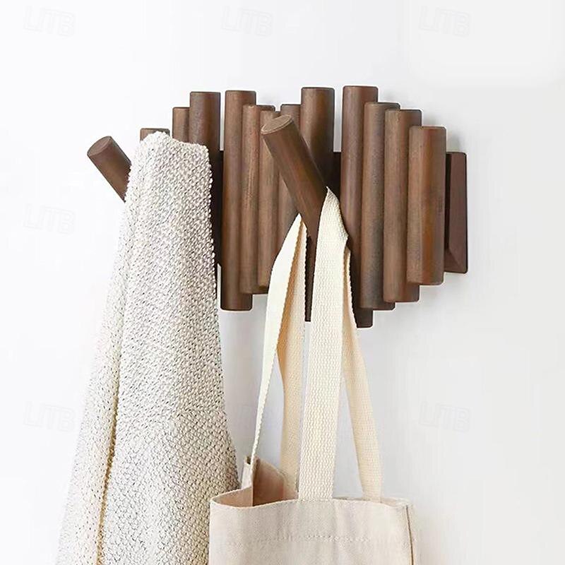 Wall Decoration Hook Nordic Solid Wood Coat Rack Hanging Wall Hanging Coat Rack Entrance Coat Hook Wall Nail-Free Hook4