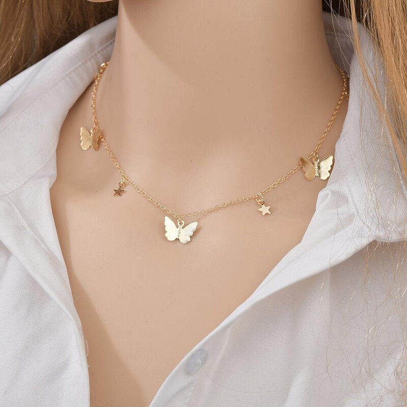 Necklace For Women's Wedding Party Evening Gift Alloy Fancy Butterfly3