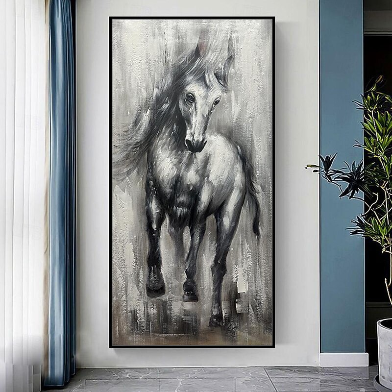 Mintura Handmade Horse Oil Paintings On Canvas Wall Art Decoration Modern Abstract Animal Picture For Home Decor Rolled Frameless Unstretched Painting3