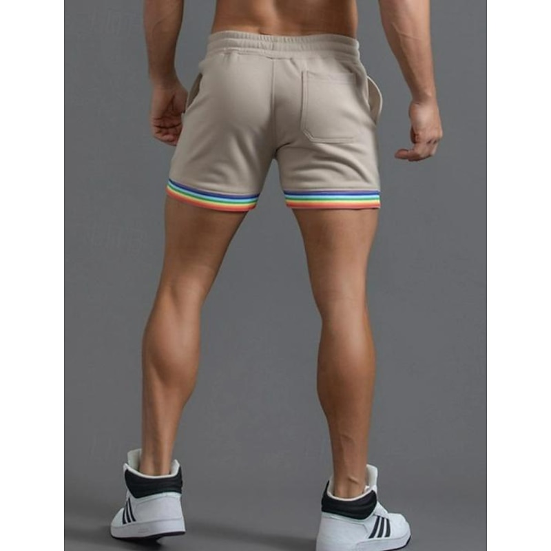 Men's Sweat Shorts Shorts Summer Shorts Patchwork Drawstring Elastic Waist Solid Color Comfort Breathable Short Outdoor Daily Fashion Casual / Sporty White Green Micro-elastic