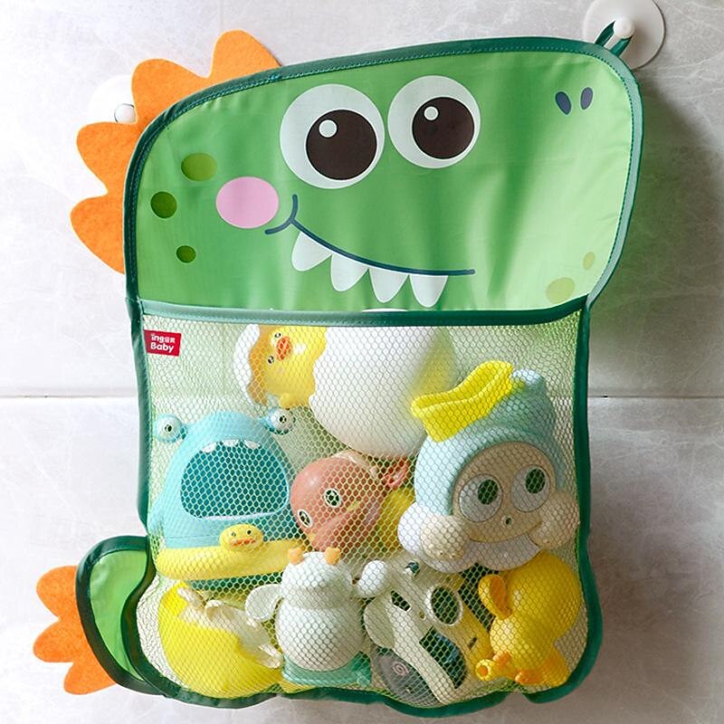 Cute Duck Cartoon Extra Durable Washable Mesh Bathroom Toy Storage Holder Organizer Bath Toy For Children Birthday Gift2
