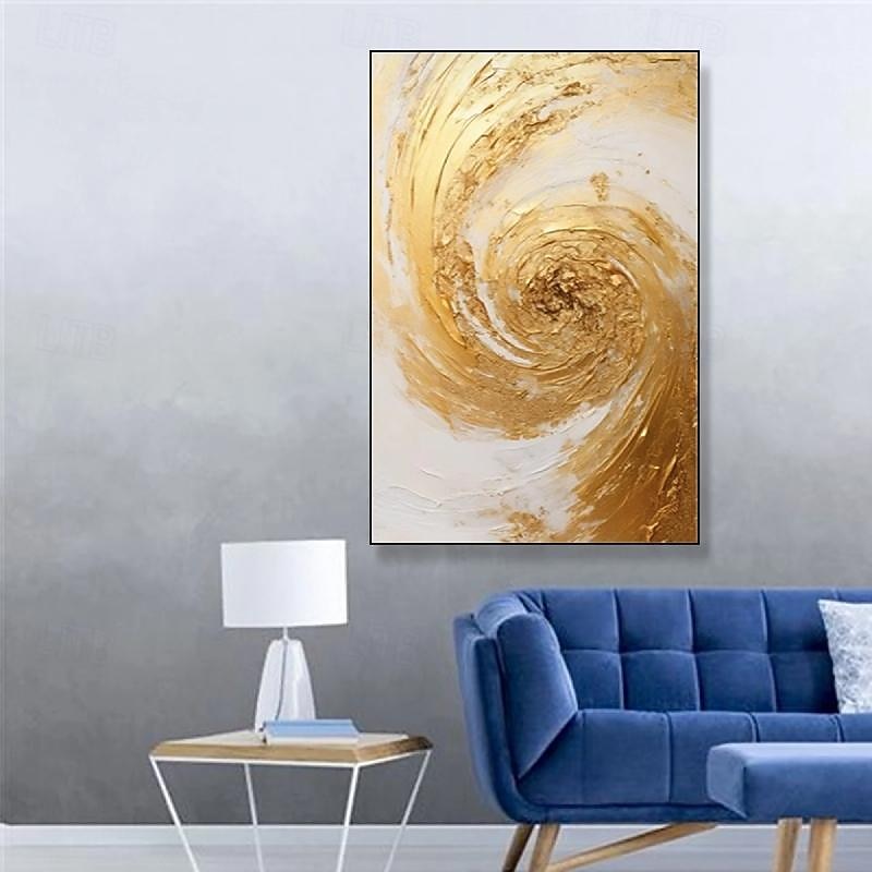 Original Gold Abstract Painting on Canvas 3D Textured Wall Art Boho Modern Canvas Art Living Room Decor Trendy Home Decor Hotel Art Piece4