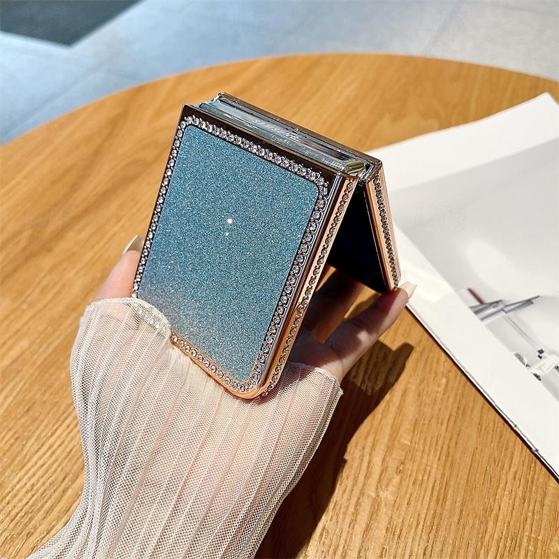 Phone Case For Samsung Galaxy Z Flip 6 Z Flip 5 Back Cover Bling Glitter Shiny Shockproof PC4