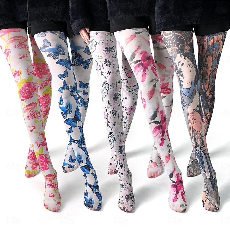 Women's Panty Hose Gift Daily Flower Acrylic Fibers Casual Boho / Bohemian Casual / Daily 1 Pair