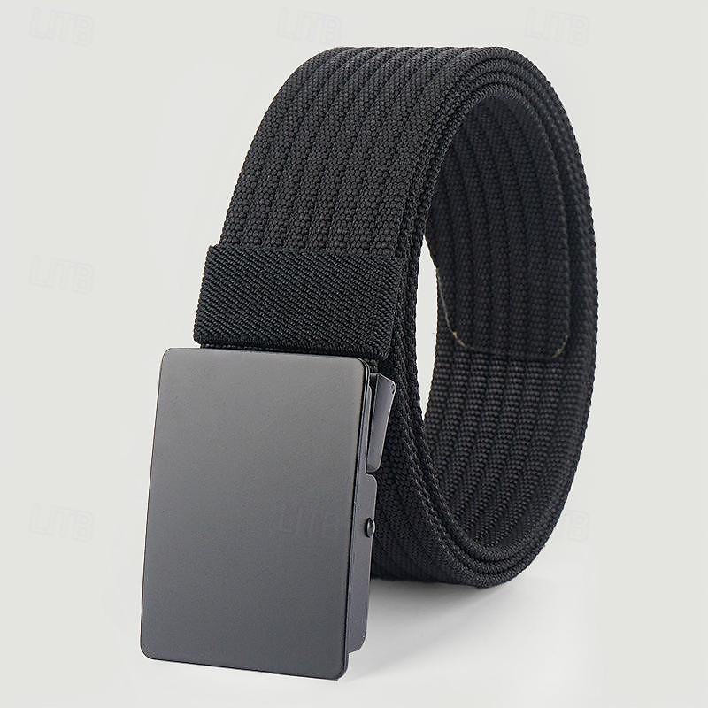 Men's Nylon Belt Waist Belt Black 1# Black Nylon Alloy Durable Adjustable Plain Outdoor Daily