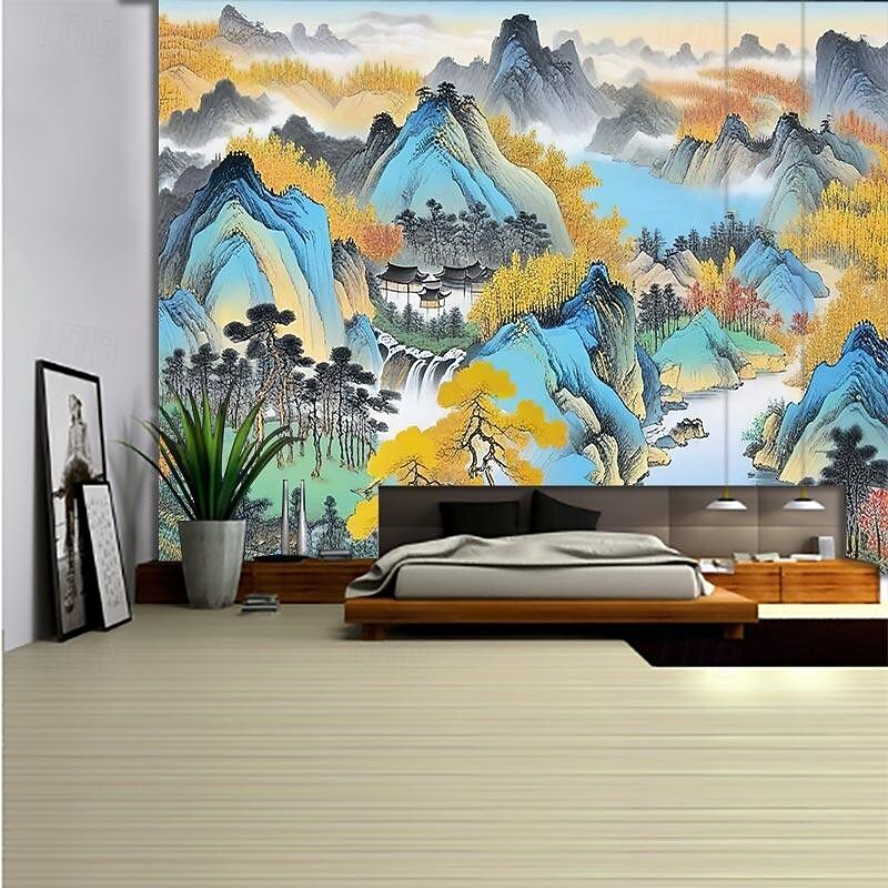 Chinese Painting Hanging Tapestry Wall Art Large Tapestry Mural Decor Photograph Backdrop Blanket Curtain Home Bedroom Living Room Decoration4