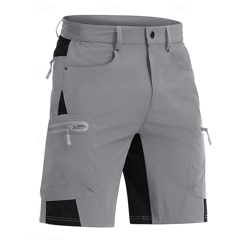 Men's Tactical Shorts Cargo Shorts Shorts Casual Shorts Patchwork Zipper Pocket Straight Leg Plain Breathable Soft Knee Length Casual Daily Holiday Fashion Streetwear Khaki Light Grey2