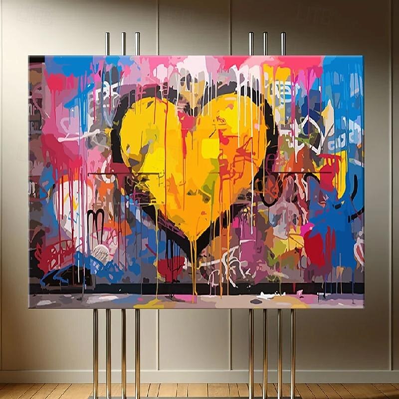 Handmade Textured love Oil Painting Textured Canvas Art Abstract Art Heart Handmade Painting Modern Living Room Wall Decor3