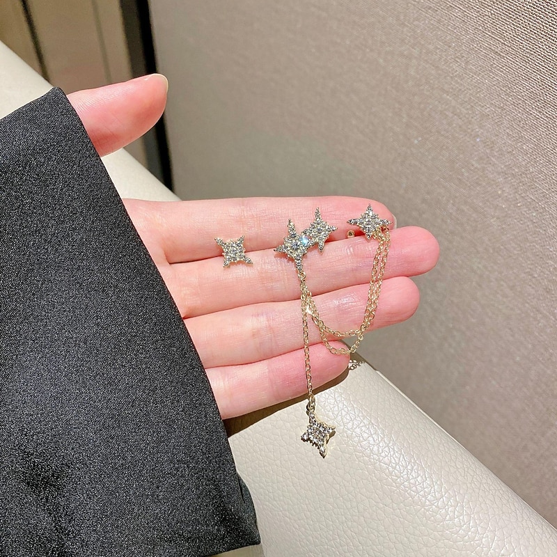 1 Pair Stud Earrings Drop Earrings For Women's Birthday Party Evening Date Alloy Fancy Fashion Star4