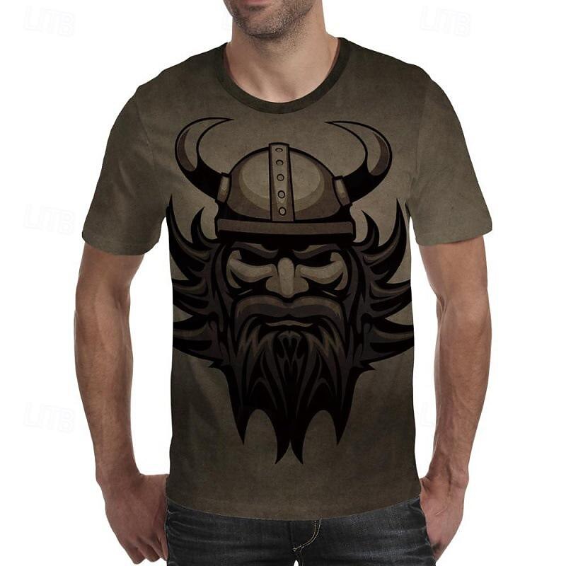 Viking Tattoo T-shirt Print 3D Graphic For Men's Adults' Carnival Masquerade 3D Print Casual Daily3