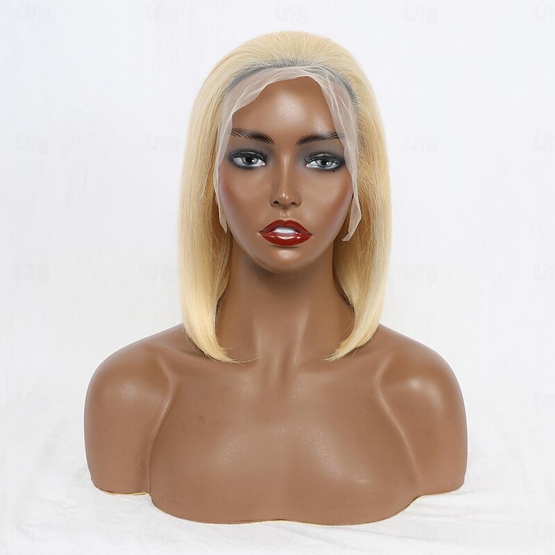 Blonde Bob Wig Human Hair 613 Bob Lace Front Wig Human Hair 13X4 Blonde Bob lace Front Wig Human Hair Pre Plucked Clored Bob Wig with Baby Hair 180% 10-12 inch2
