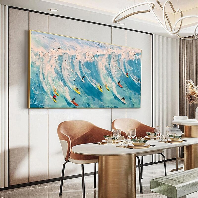 Mintura Handmade Surfing Oil Paintings On Canvas Large Wall Art Decoration Modern Abstract Seascape Picture For Home Decor Rolled Frameless Unstretched Painting4
