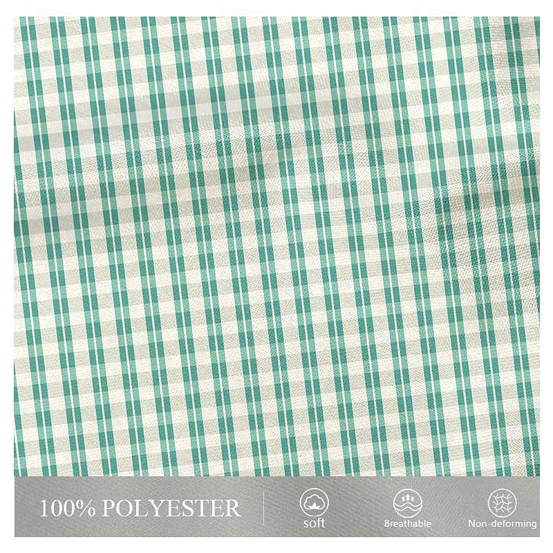 Men's Plaid Geometric Pattern Shirt Button Up Shirt Short Sleeve Vintage Hawaiian Resort Outdoor Daily Shirt Collar Mint Green3