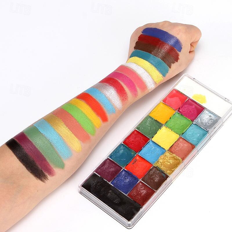20 Color Oily Face Painting Tray Human Body Painting Stage Makeup Facial Painting Makeup Tray