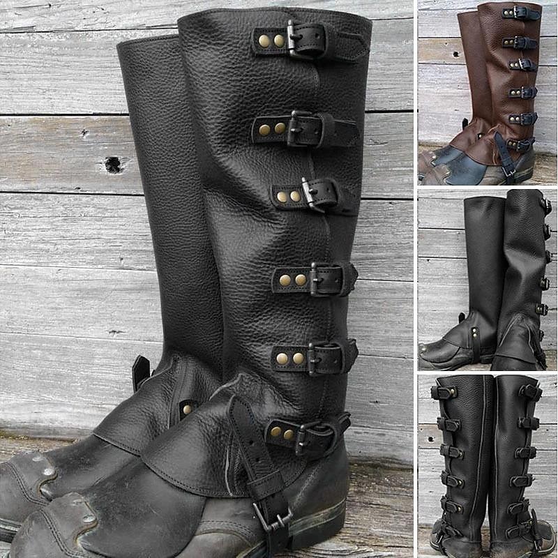 Retro Vintage Medieval Renaissance Shoes Flat Jazz Boots Gaiters Pirate Knight Ritter Viking Fancy Dress Men's Women's Unisex Masquerade Event / Party Masquerade Adults' Shoe Cover All Seasons