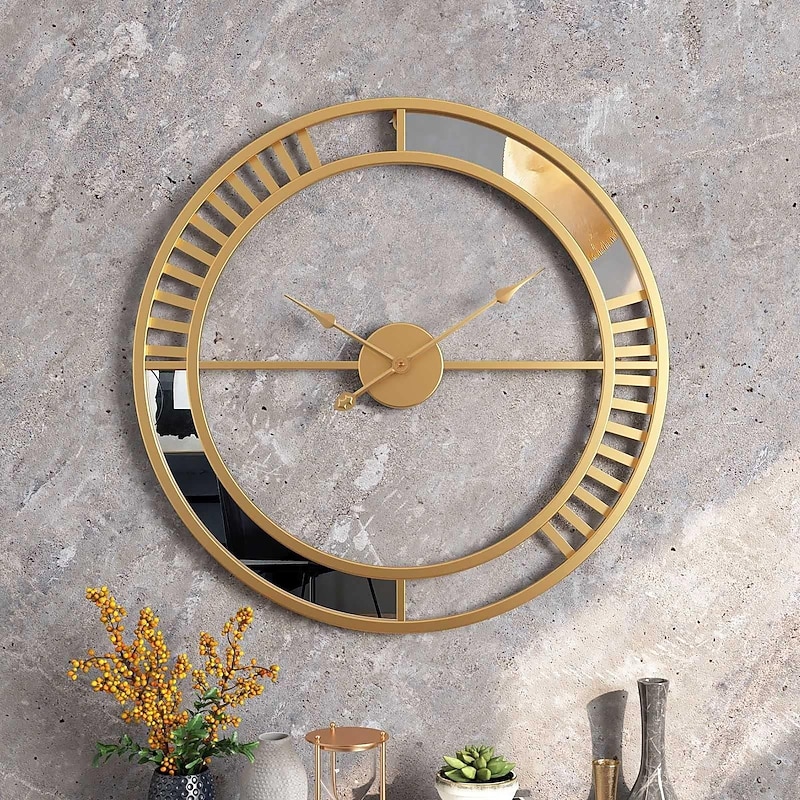 Stylish Metal Wall Metal Metal Clock for Living Room Bedroom Office Kitchen Home and Hall Fancy Big Size Modern Wall Watch for Home decor 50cm2