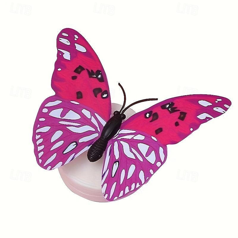 10pcs 3D Night Light Color Changing Cute Butterfly LED Night Light, Suitable for Bedroom, Bathroom, Toilet, Stairs, Kitchen, Hallway, Compact Nightlight, Warm White4