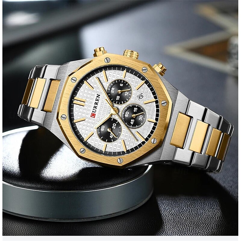 CURREN Men Quartz Watch Fashion Business Wristwatch Luminous Calendar Waterproof Decoration Steel Watch3