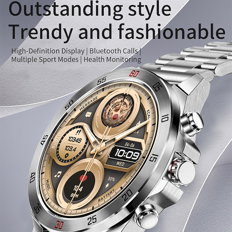 LOKMAT COMET PLUS Smart Watch 1.43 inch Smartwatch Fitness Running Watch Bluetooth Pedometer Call Reminder Activity Tracker Compatible with Android iOS Women Men Long Standby Hands-Free Calls