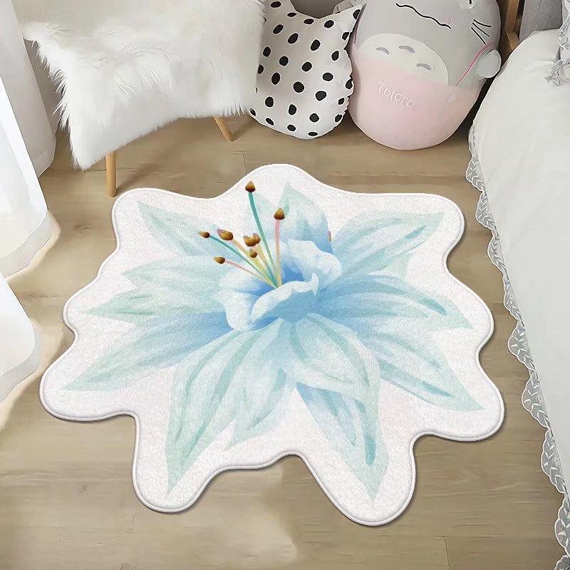 Area Rugs Flower Shaped Rugs Simple 3D Big Flower Carpet Washable Floor Mats4