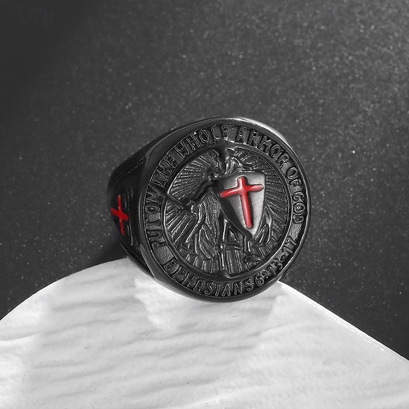 Ring Retro Vintage Medieval 316L / Titanium steel For Knight Ritter Vikings Cosplay Halloween Carnival Men's Costume Jewelry Fashion Jewelry3