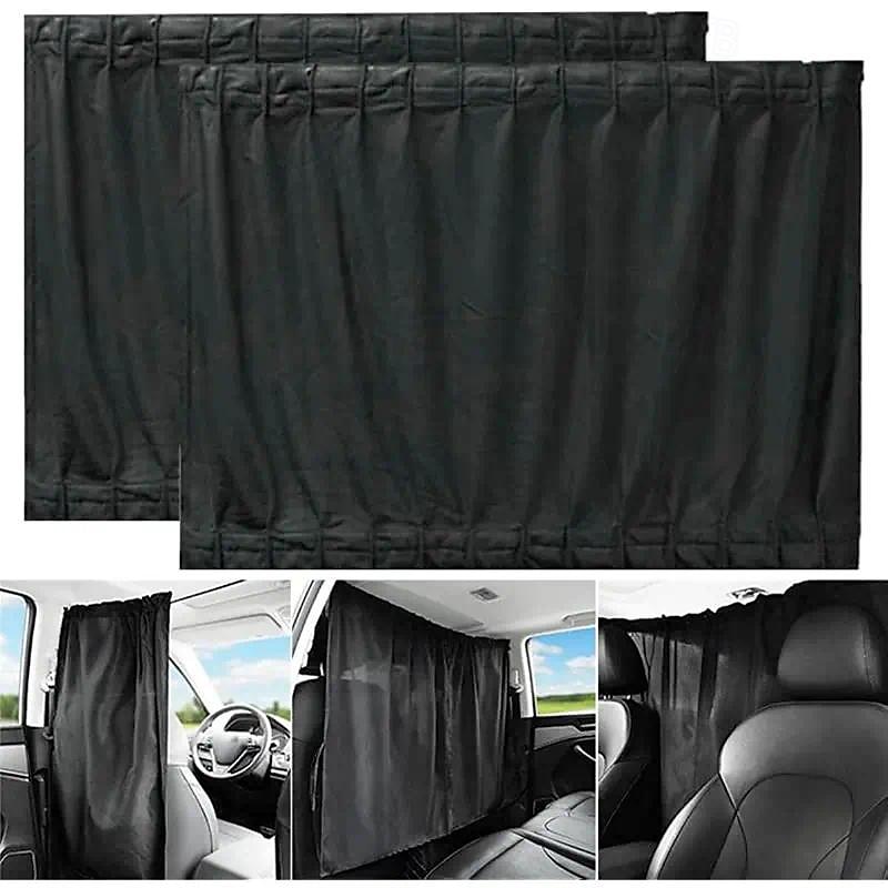 2 Pack Car Divider Curtain Blackout, Car Privacy Curtains Dividers, Detachable Car Screens Sun Shades for Car & Van Travel Camping to Protect Sleep