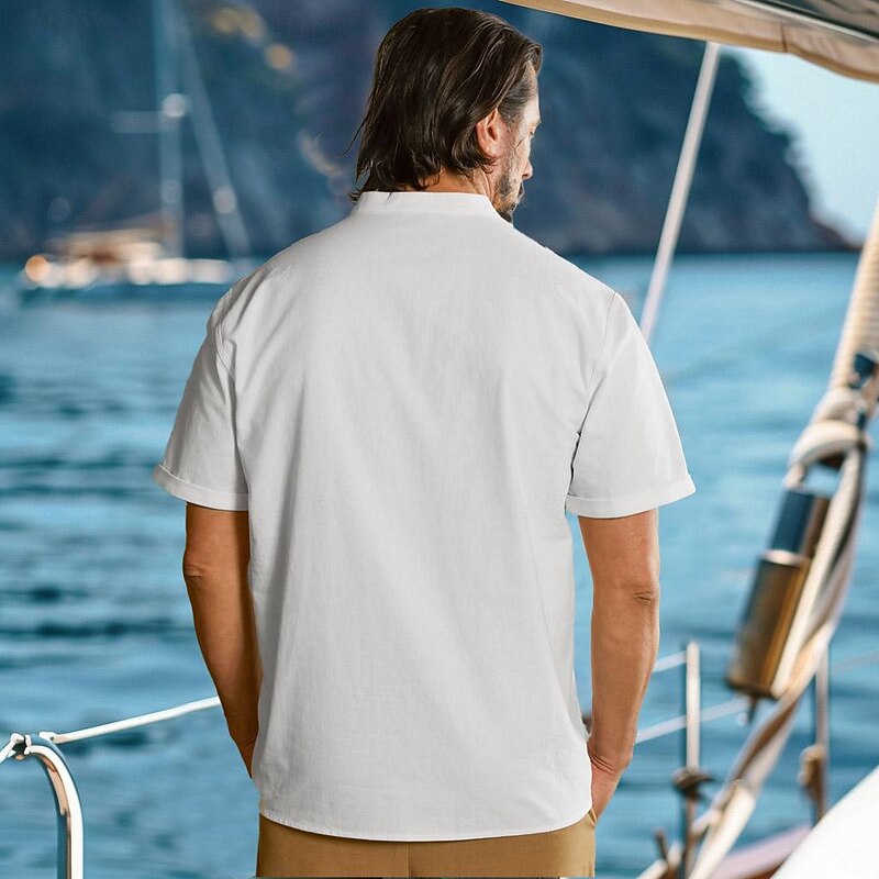 Men's Graphic Henley Shirt Fashion Outdoor Casual Tee Top Street Casual Daily T shirt White Short Sleeve Henley Shirt Spring & Summer Clothing Apparel2