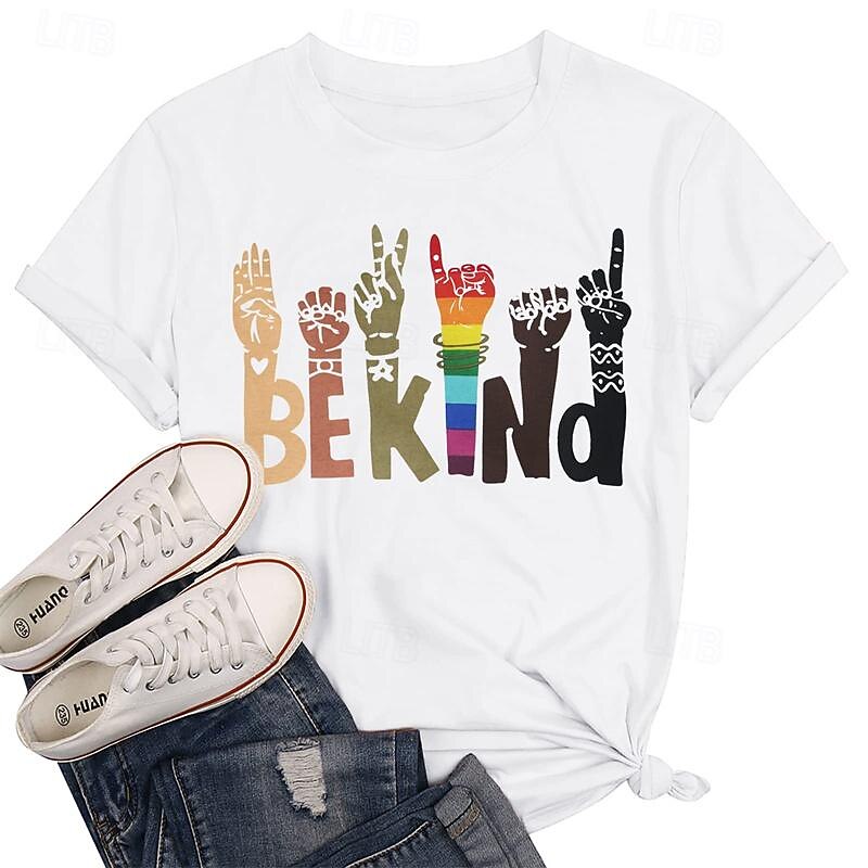 LGBT LGBTQ T-shirt Pride Shirts Rainbow Be Kind Lesbian For Women's Adults' Masquerade Hot Stamping Pride Parade Pride Month3