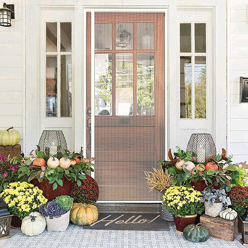 Magnetic Fly Insect Screen Door,Anti-Tearing Reinforced Fiberglass Insect Fly with Self Sealing Magnets,Anti Mosquito Fly Curtain Door Screens3