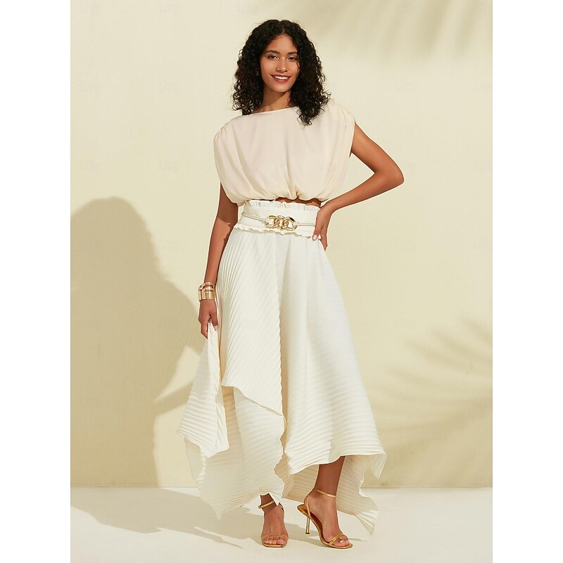 Women's Crop top Drawstring Sleeveless Satin Top Elegant Casual Work Spring Summer4