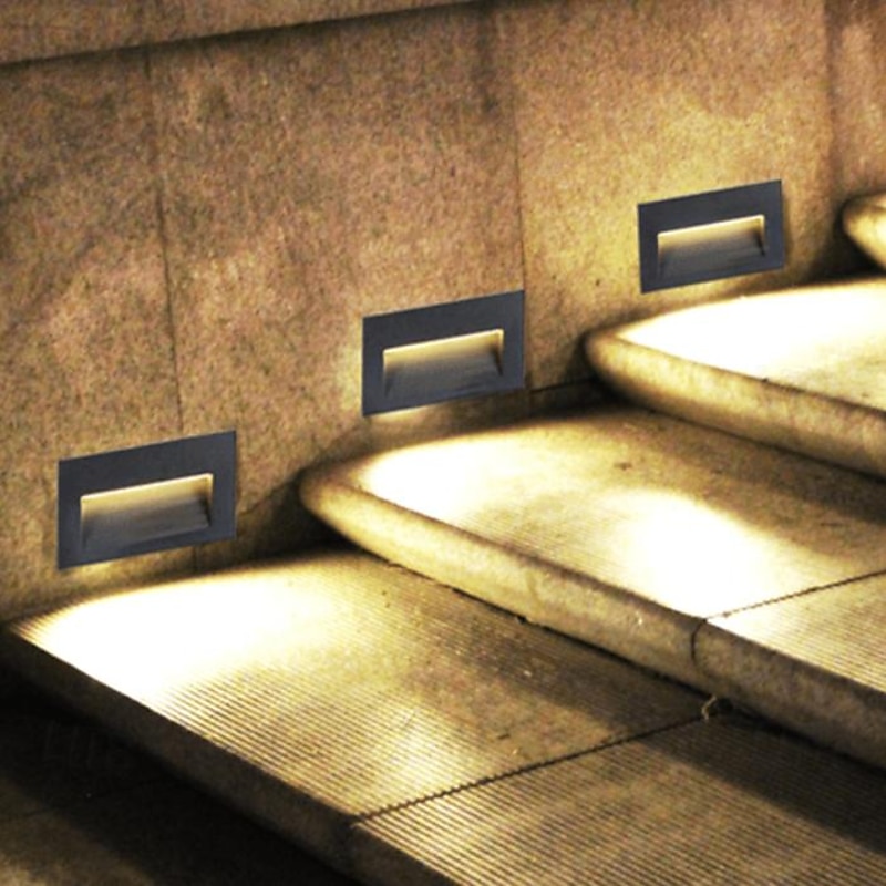 Led Wall Lamp，Outdoor Recessed Metal Foot Lamp, Suitable For Steps, Stairs, Aisle Corners,Warm White IP65 85-265V4