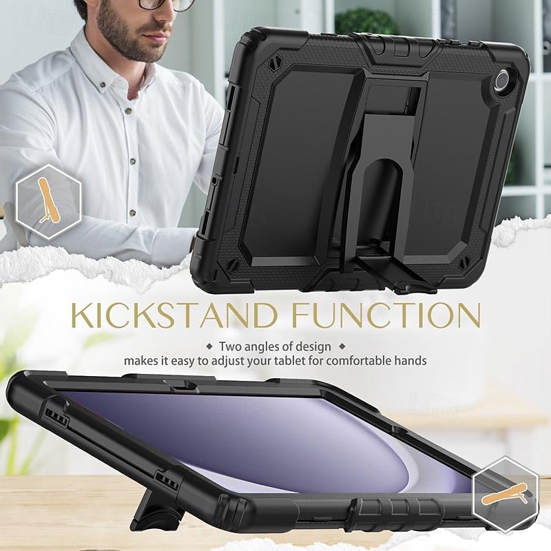 Tablet Case Cover For Samsung Galaxy Tab A9 8.7" A8 10.5'' A7 Lite 8.7'' A7 10.4'' A 8.0" A9 Plus 11" Portable Armor Defender Rugged Protective with Adjustable Kickstand Armor PC Silicone3